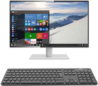 Arteck 2.4G Wireless Keyboard Ultra Slim Full Size Keyboard with Numeric Keypad and Media Hotkey for Computer/Desktop/PC/Laptop/Surface/Smart TV and Windows 10/8/ 7 Built-in Rechargeable Battery