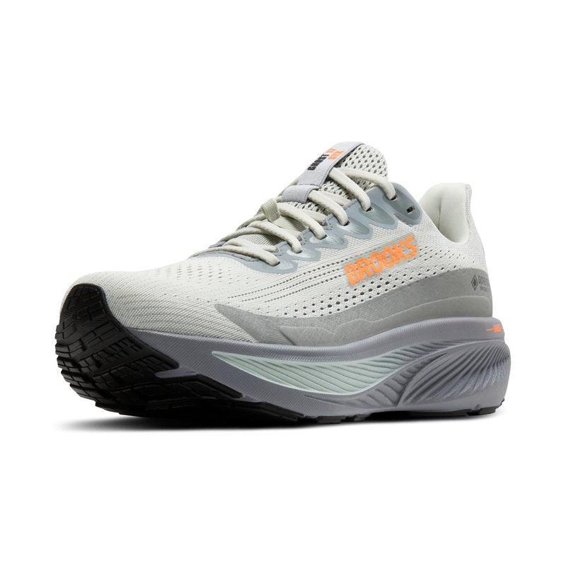 Brooks Men’s Ghost 17 GTX Waterproof Supportive Running & Walking Shoe - Smoke/Primer Grey/Orange - 9.5 Medium