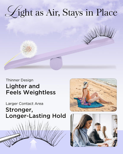 BEYELIAN Magnetic Eyelashes with Applicator Kit, No Glue Needed Reusable Natural Look 3D Lashes, Easy Apply Soft Magnetic Lashes for Eye Makeup (Lightweight & Comfortable)