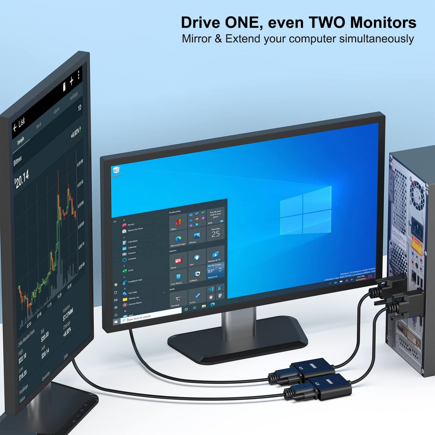 BENFEI Active DVI-D to VGA Adapter, DVI-D 24+1 to VGA Male to Female Adapter