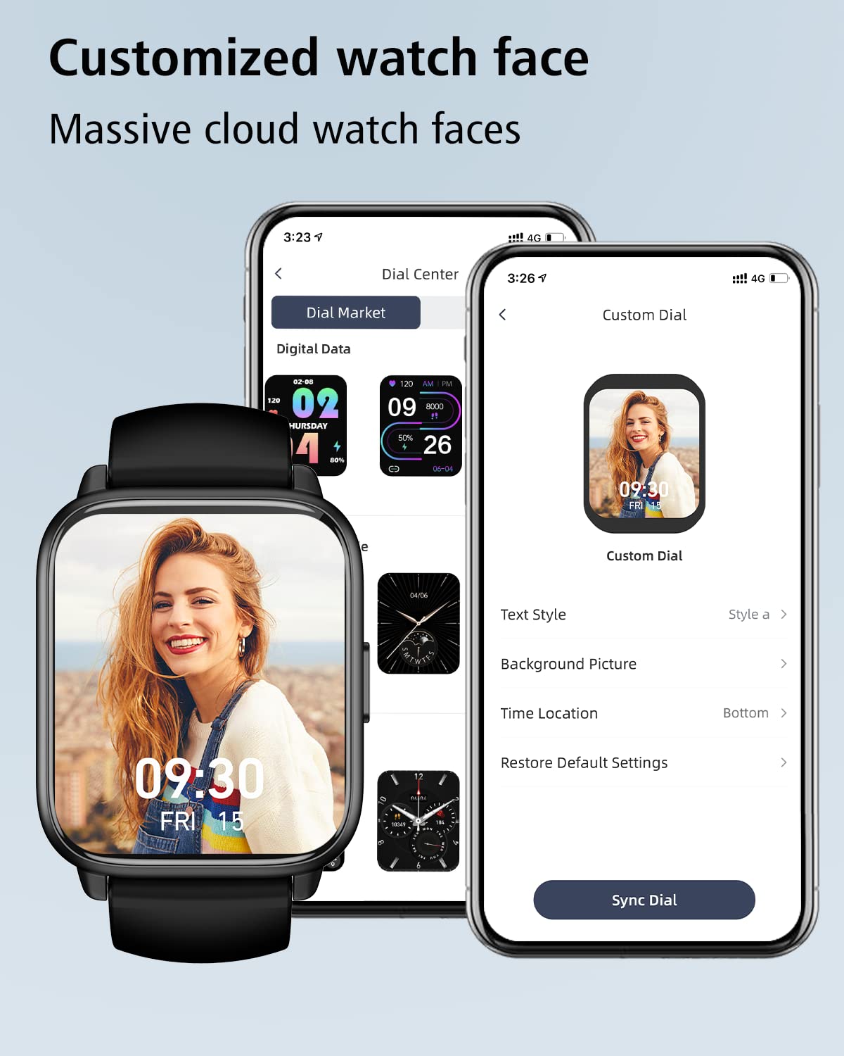RUIMEN Smart Watch Answer Dial Call,Smart Watches for Women Men HD Touch Screen Fitness watch with SpO2-Monitor Heart Rate Sleep Monitor Pedometer Watch Multi Sports Mode for Android iOS