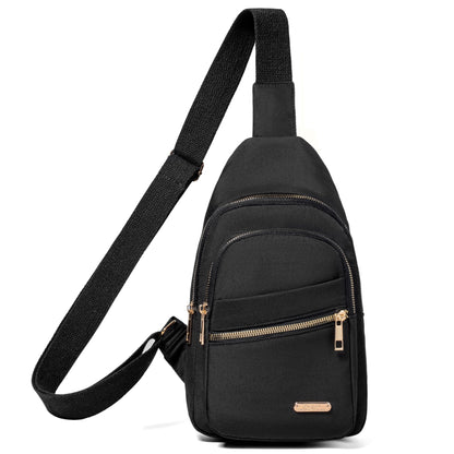 Small Sling Backpack Crossbody Sling Bag for Women, Chest Bag Daypack Fanny Pack Cross Body Bag for Outdoors Hiking Traveling - Black