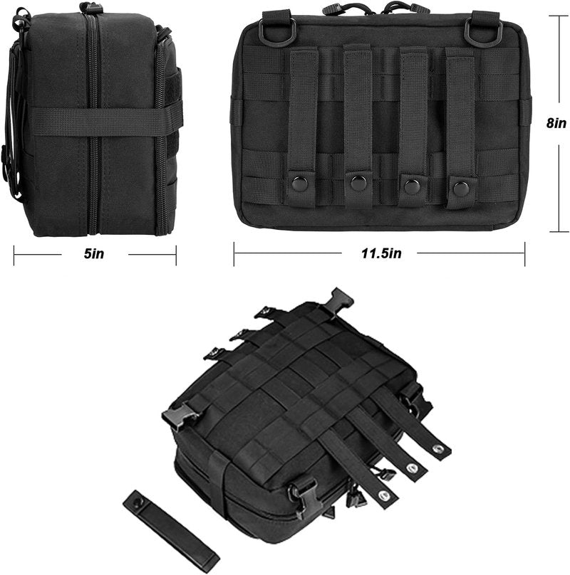 Tactical Molle Pouch - Large Utility Tool Organizer with Expandable Design | Includes Medical Pocket & U.S.A Patch