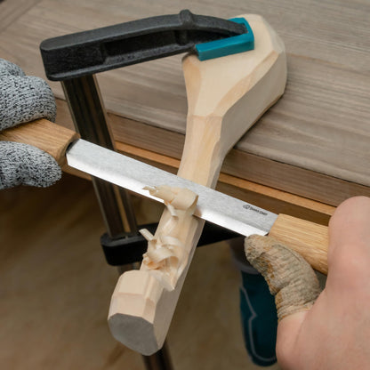 BeaverCraft Draw Knife Woodworking Tool 4.3"- Drawknife Wood Carving Knife with Leather Sheath DK2s - Whittling Knives for Shaping, Detailing, Spoon Carving - Whittling Tools