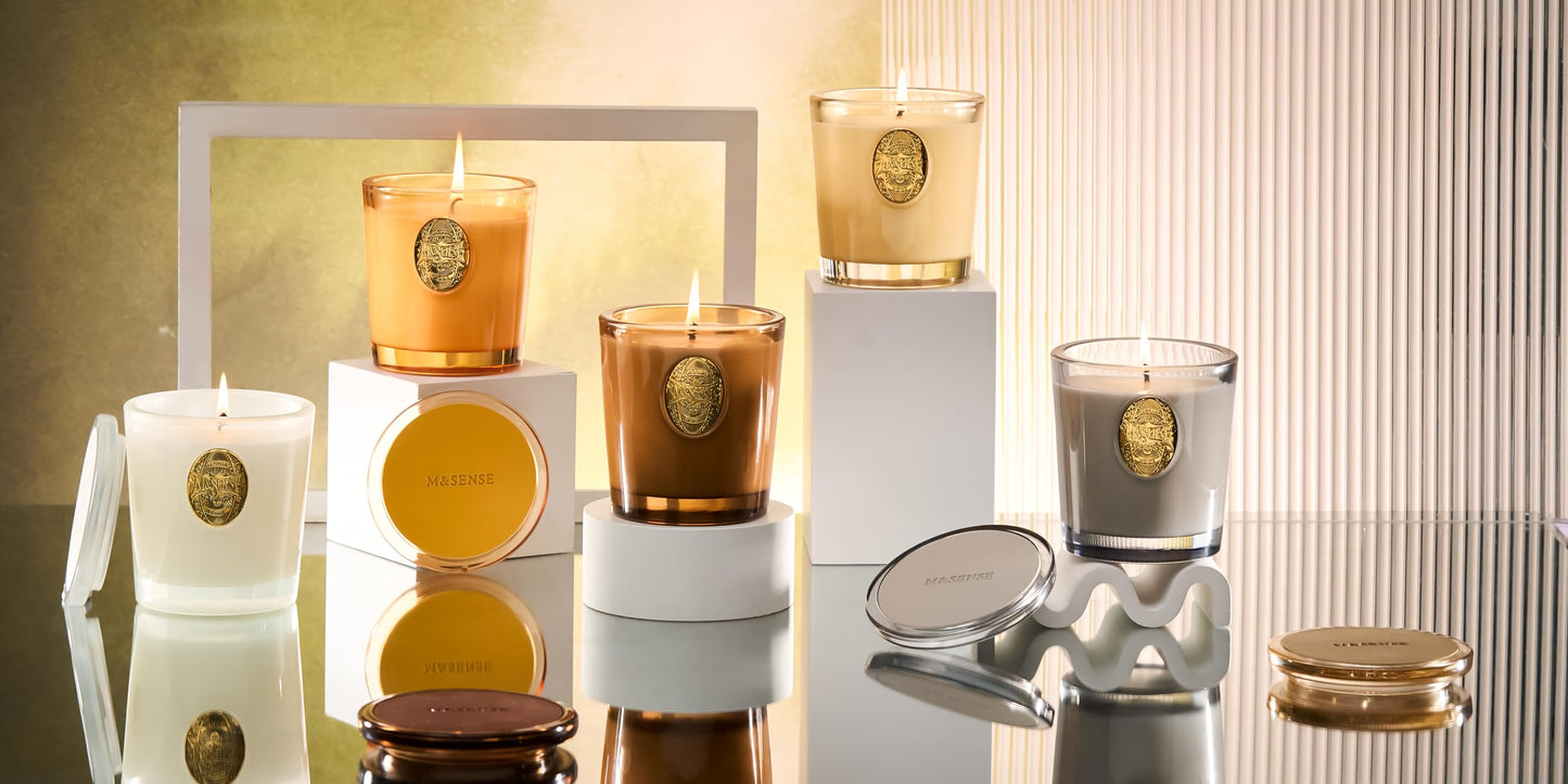 M&SENSE Natural Soy Candle | Pumpkin Apple Pie & Orange | 9.2 oz, 50H Burn Time | Luxury Scented Candle for Relaxation, Gifting, Home Décor | Ideal for Bedroom, Office, Party Ambiance