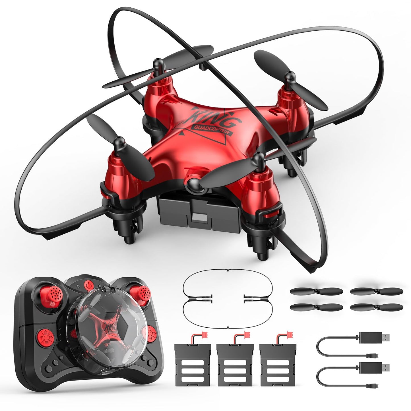 Holyton HT02 Mini Drone for Kids Beginners, Easy Pocket RC Quadcopter with Altitude Hold, 3D Flips, 3 Speed Modes, 3 Batteries, Headless Mode, Protection Guards and Emergency Stop, Gift for Boys Girls
