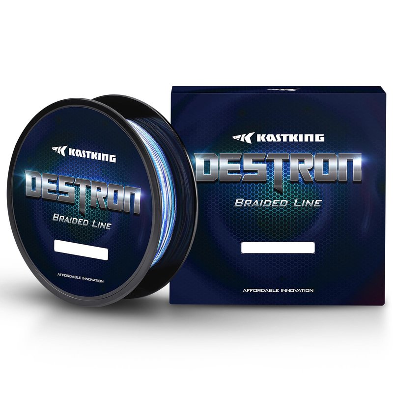 KastKing Destron Braided Fishing Line, Blue Camo , 300 yds-50lb-0.36mm