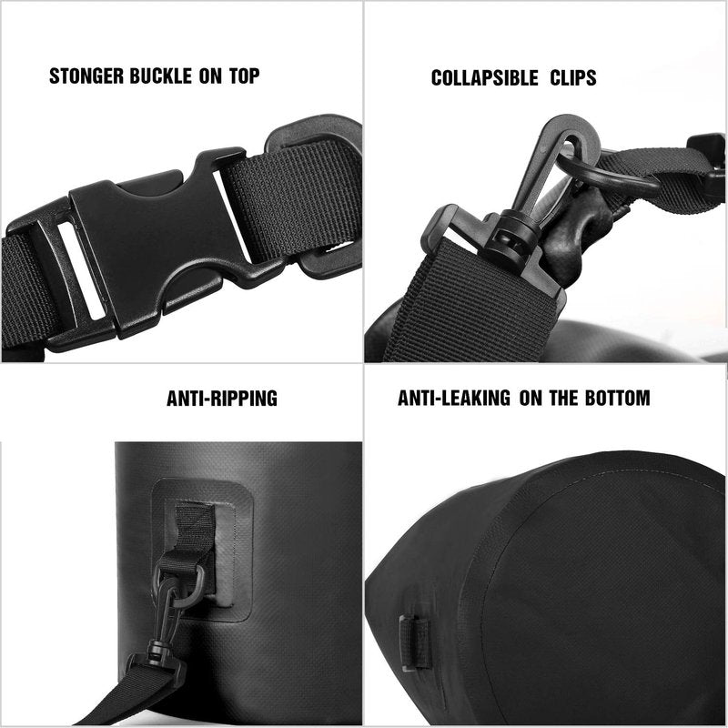 Unigear Dry Bag Waterproof, Floating and Lightweight Bags for Kayaking, Boating, Fishing, Swimming and Camping with Waterproof Phone Case (Black, 5L)