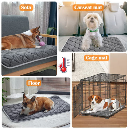 ULIGOTA Self Heating Pet Pad for Cats and Dogs No Electric Self-Warming Thermal Mat for Pet Bed/Crate - 70x48cm
