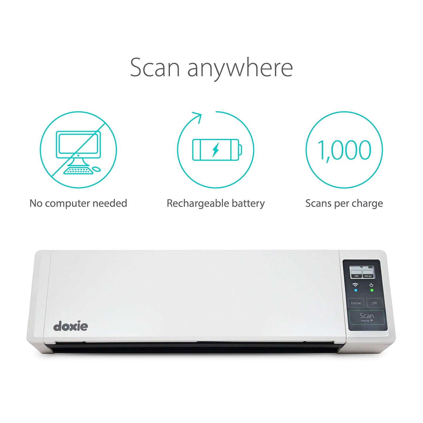 Doxie Q2 — Wireless Rechargeable Document Scanner with Automatic Document Feeder (ADF)