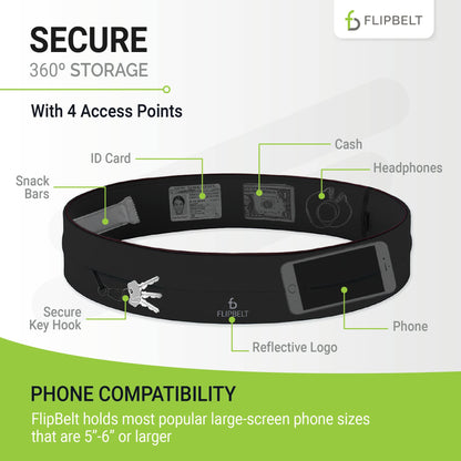 FlipBelt FB0114-BLK-XS.1, Black, Extra Small