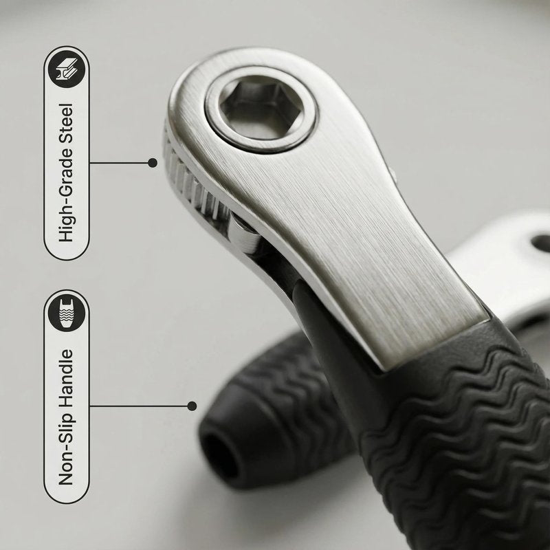 Magnetic Ratchet Screwdriver Reversible Ratcheting Screwdriver Wrench, Bender, Crosshead Cover, Narrow Space Compact for Tight Spaces, DIY/Home/Car Repairs Gift for DIYers, Handymen & Men