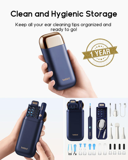 Bebird Earsight Plus R37R Ear Cleaning Camera Wax Removal Tool kit, Flexible Ear Scope Otoscope Camera Light, Visual Ear Picker Wireless Earwax Remover Tweezers for Adults & Kids