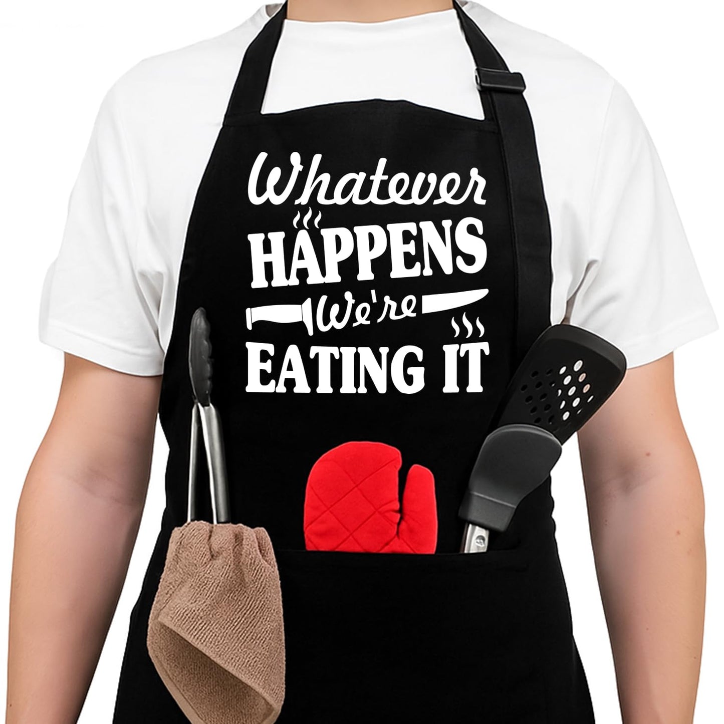 NewEleven Christmas Gift For Men, Dad, Husband, Him - Aprons For Men With Pockets - Funny Gifts For Men, Dad, Husband, Boyfriend, Him, Brother, Uncle - Grill Cooking BBQ Kitchen Chef Apron