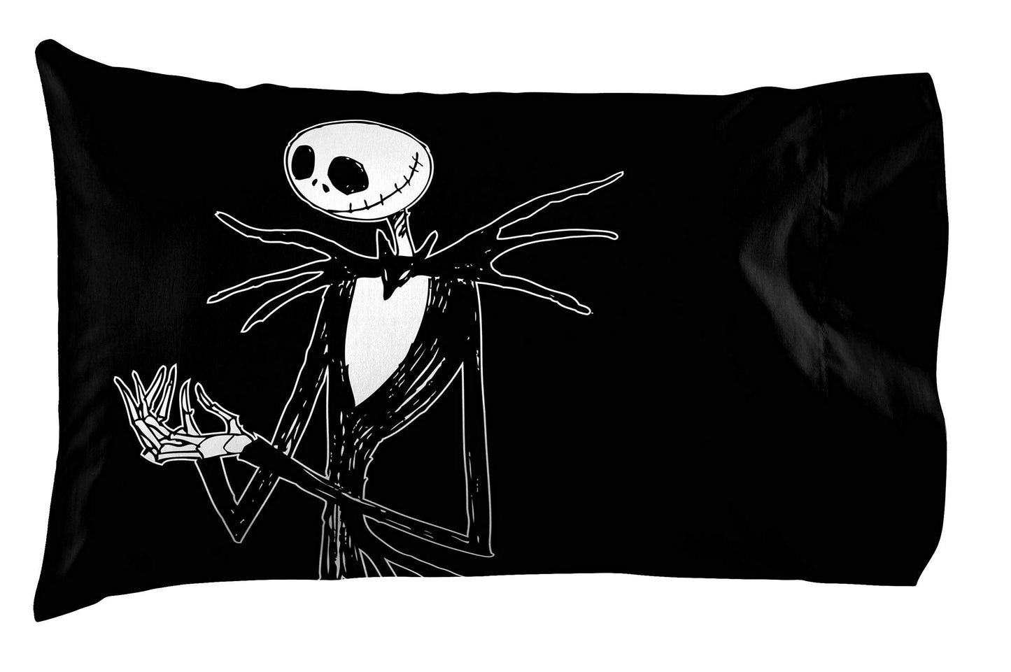 Jay Franco Kids Sheet Set with Fitted, Flat Sheets & Pillow Cover - Ultra-Soft Bedding with Pillowcase for Room Decor, White - Nightmare Before Christmas, 4 Piece Queen
