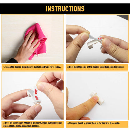 Cable Clips with Strong Self-Adhesive, XIAOXI Cord Organizer Cable Management Organizing Cords Wire for Car, Home and Office - 20 Pcs (White)