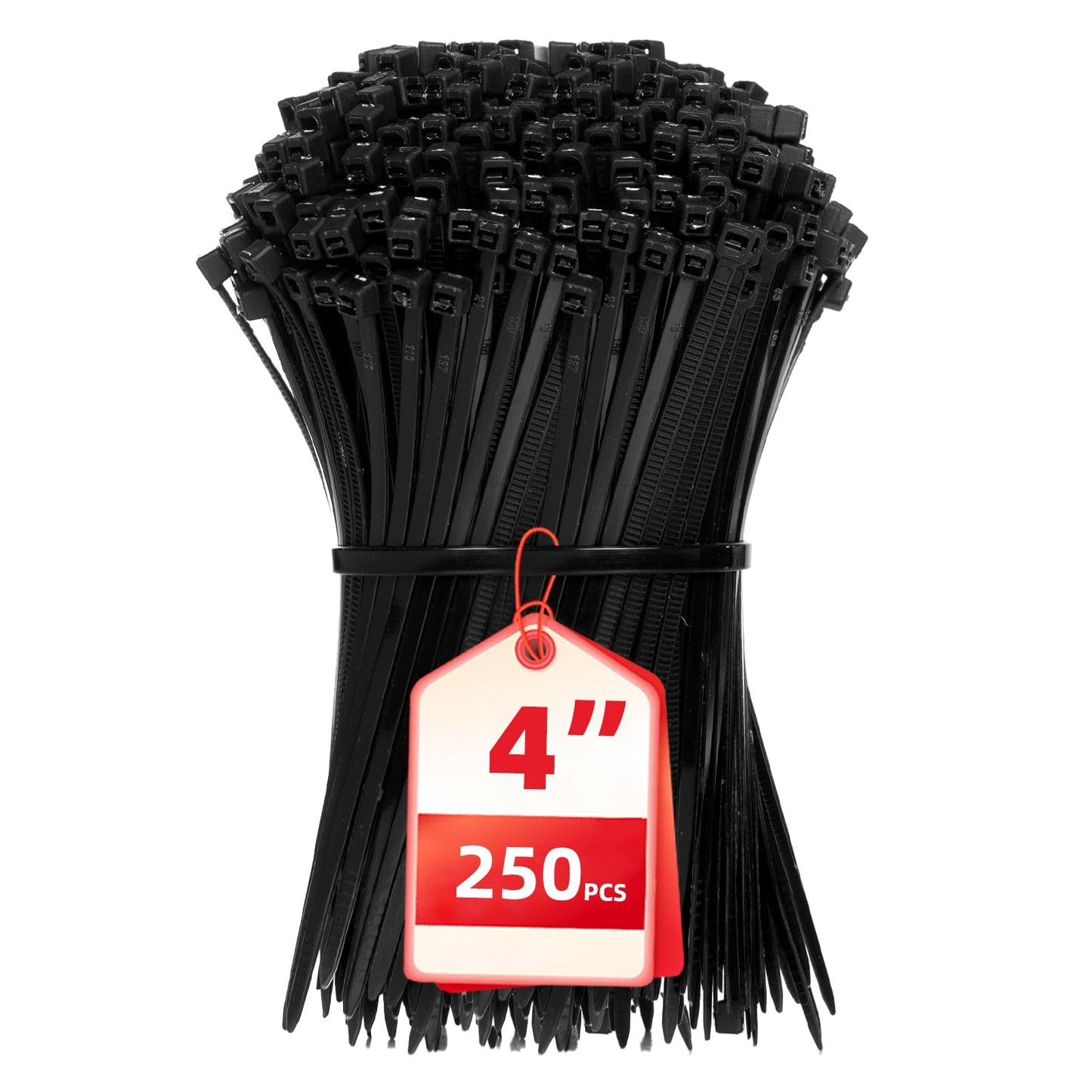 Cable Zip Ties,4 Inch Small Cable Ties,250PCS Multi-Purpose Nylon Zip Ties,Self-Locking Wire Ties used for home, garden, garage,indoor and outdoor. Mini Black Cable Ties