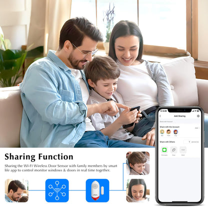 Chatthen eMylo Door Alarm, 120dB Door Alarms When Opened, WiFi Door Sensor with Alarm Light, Compatible with Smart Life app and Tuya Smart, Alarms for Home Kids Safety, 1 Pack, CSAF869