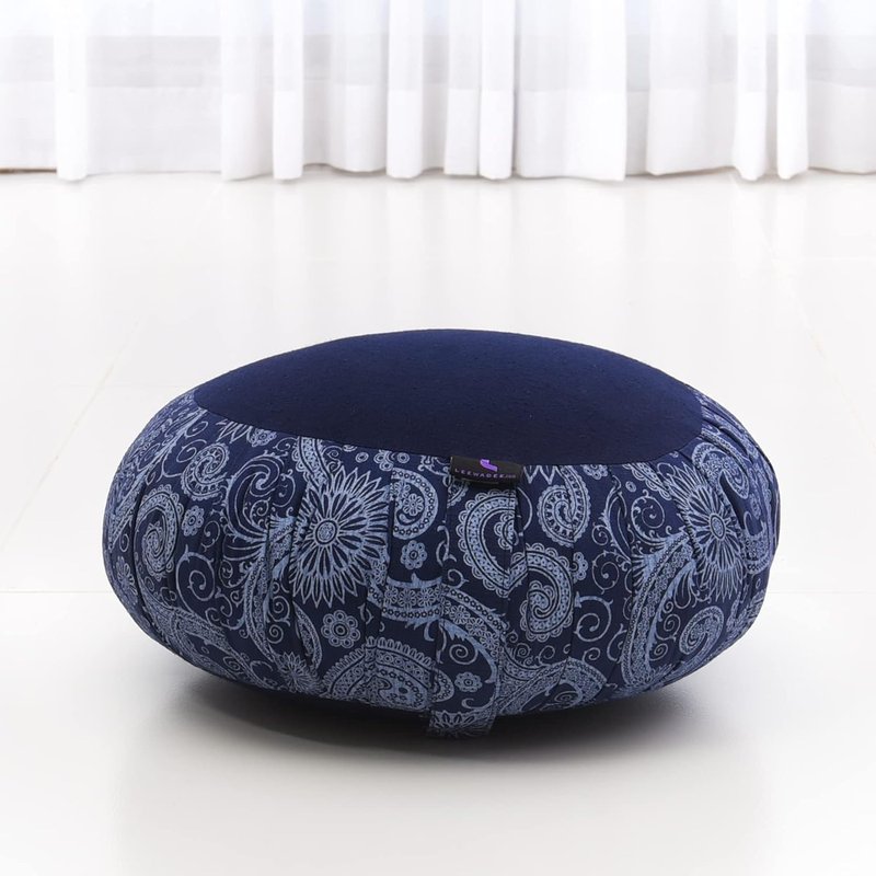 Meditation Cushion Set - Round Zafu Pillow & Square Roll-Up Zabuton Mat | Kapok Filled Comfort
