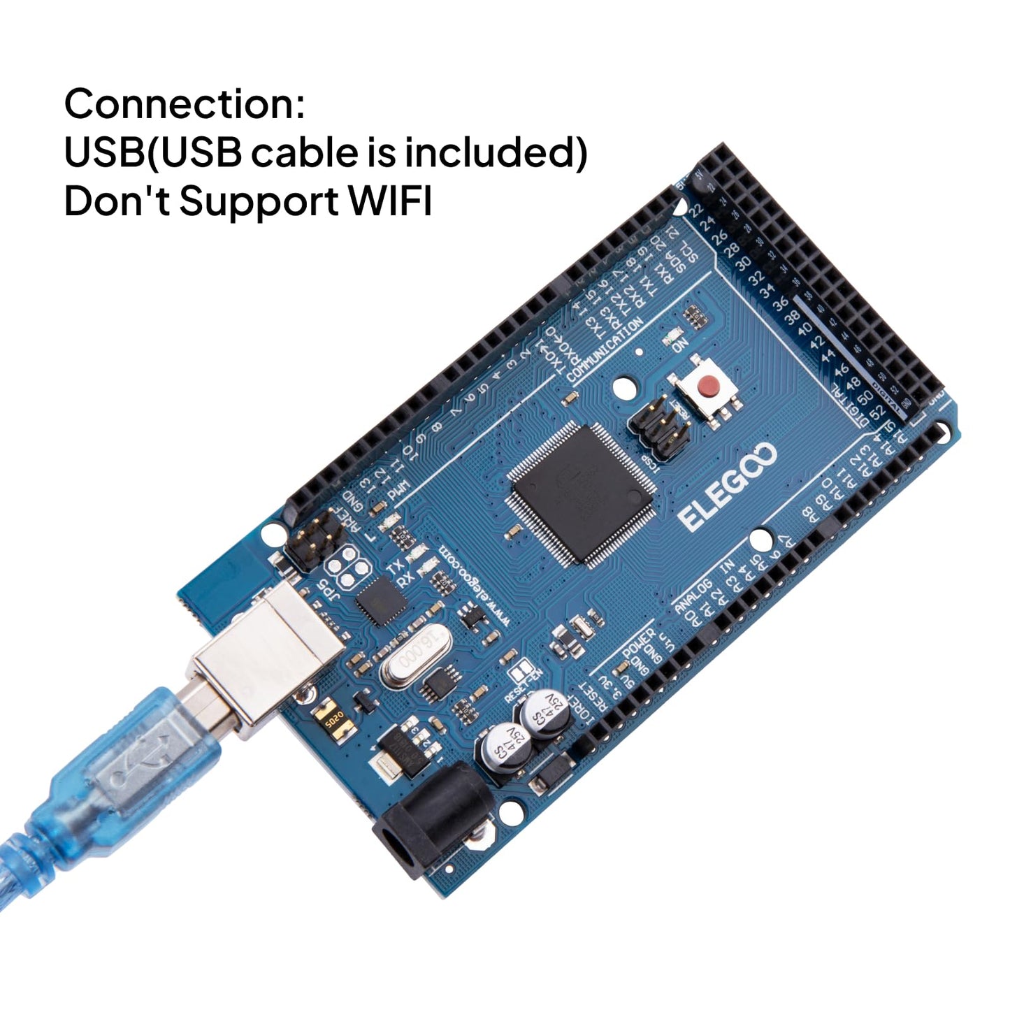 ELEGOO MEGA R3 Board ATmega 2560 + USB Cable Compatible with Arduino IDE Projects RoHS Compliant