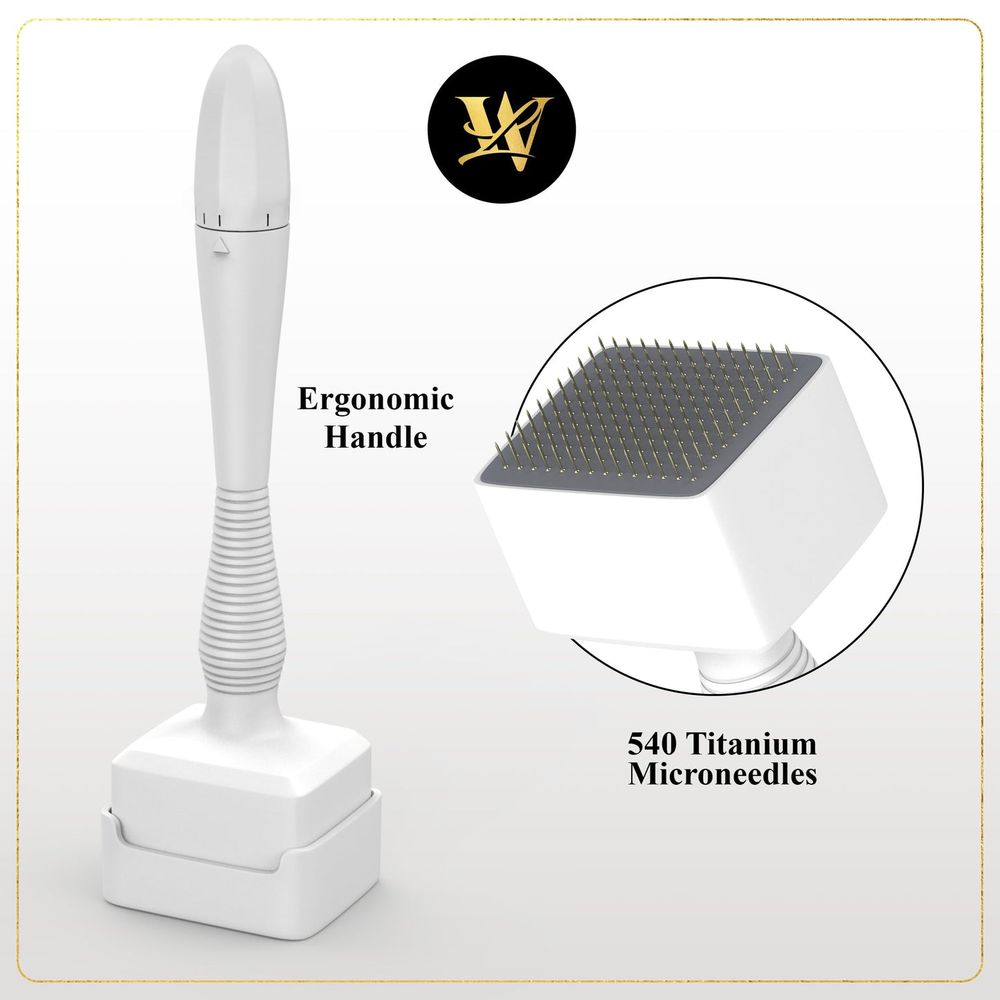 Derma Stamp Microneedle Roller For Face, Derma Roller for Beard, Microneedling Roller | For Women and Men | Micro Needle Roller For Face Scalp Derma Stamp 0.25mm