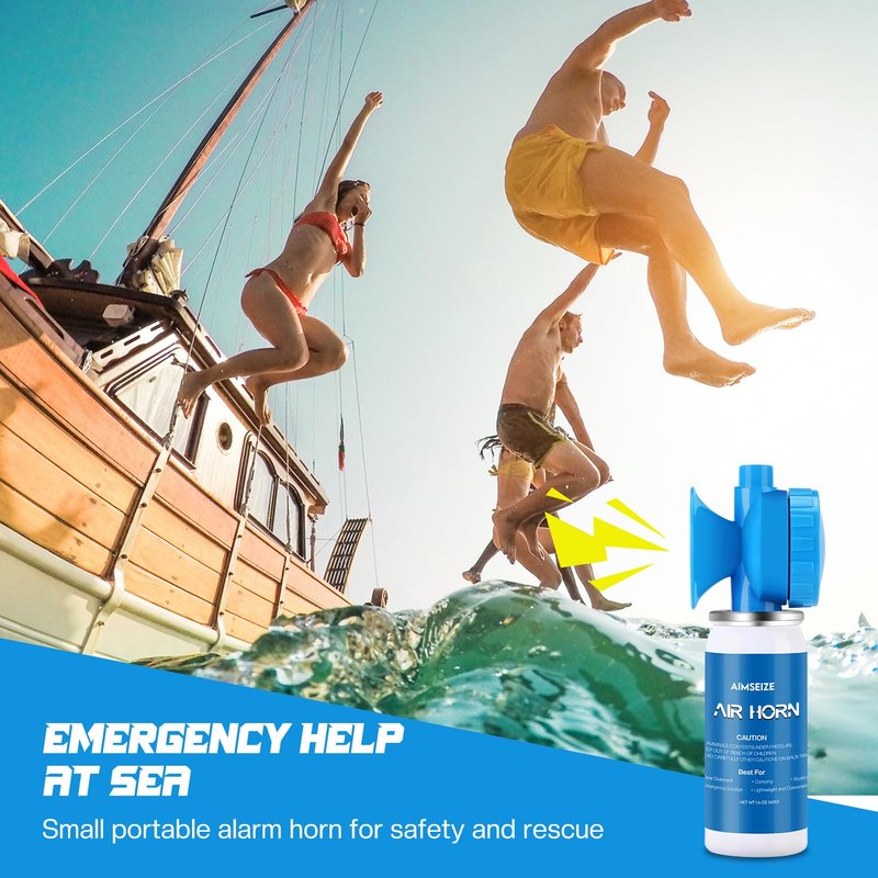 AIMSEIZE Air Horn Bear Horn: Air Horns For Safety Boat Horn For Self Defense - 115dB Heard Up to 0.5-Miles Away (1 Pack)