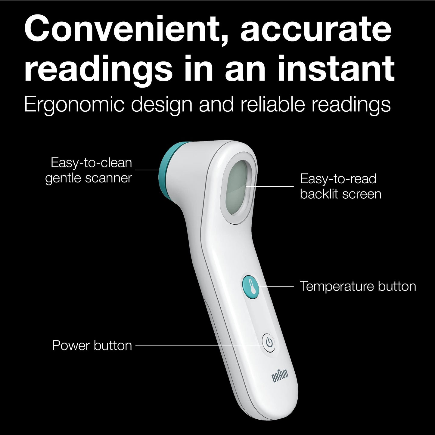 Braun Sensian Contact 5 Forehead Thermometer - Gentle Digital Thermometer with Professional Accuracy and Color Coded Temperature Guidance for All Ages, FSA and HSA Eligible
