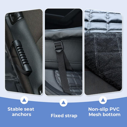 KYG 4-in-1 Waterproof & Scratch Proof & Nonslip Seat Cover Dog Hammock for Car Back Seat with Seat Anchors, Machine Washable, Durable, Dog Car Hammock Universal fits Cars Trucks SUV 135x147cm