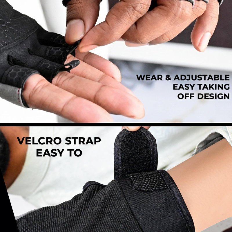 Arsh Sports Breathable Gym Gloves for Men & Women–Lightweight,Non-Slip Workout Gloves with Full Palm Protection, Wrist Support,Ventilated Mesh for Weightlifting,Fitness Training & Cycling (Black, M)