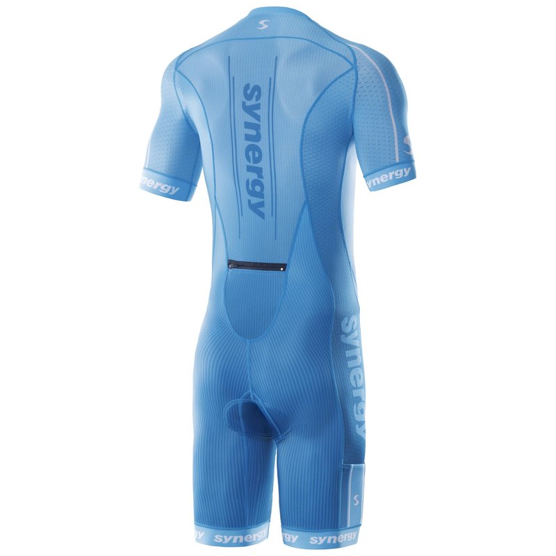 Synergy Triathlon Tri Suit - Men's Elite Short Sleeve Trisuit Cycling Skinsuit (Teal/Jade, XX-Large)