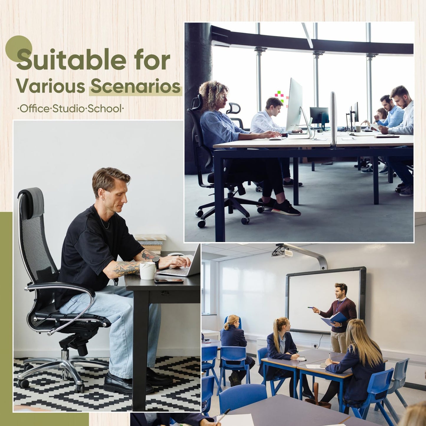 Furnbar 46" x 55" Office Chair Mat for Carpet, Tempered Glass Chair Mat with Rounded Corners and Polished Edges, Desk Floor Mat for Carpet, Hardwood Floor, Office