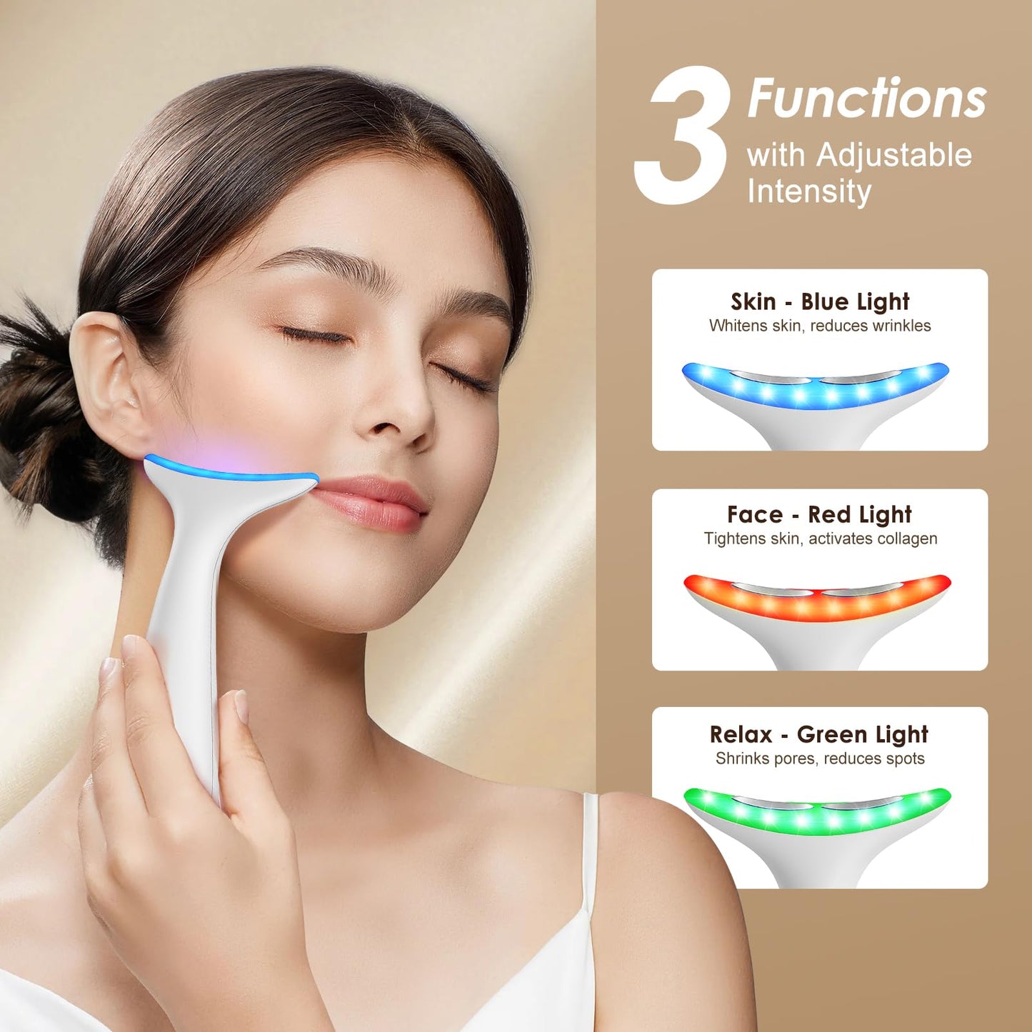Facial and Neck Massager for Face, Neck - Skin Lifting & Firming - Wrinkle & Dark Circle Reducer - at Home Skin Care Face Sculpting Tool and Neck Massager-Pastel Pink