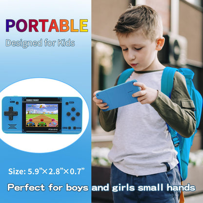 Handheld Game for Kids -Preloaded 220 Retro Video Games, Portable Gaming Player with Rechargeable Battery 3.0" LCD Screen, Mini Arcade Electronic Toy Gifts for Boys Girls (Blue)
