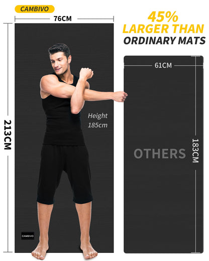 CAMBIVO Yoga Mat for Women and Men, Extra Long and Wide Exercise Mat(72"x48"/84"x30"), Large Non Slip Workout Mat for Yoga, Pilates, Fitness, Barefoot Workouts, Home Gym Studio