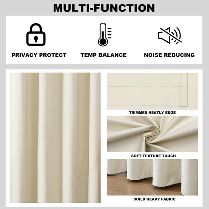 Airwill Grommet Blackout Curtains for Living Room Bedroom Window - Set of 2 Window Curtain Panels, Room Darkening, Thermal Insulated (W52 x L84 Inch, 2 Panels, Beige)