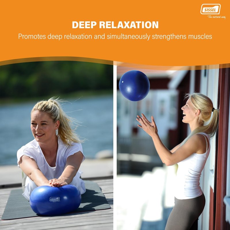 SISSEL Pilates Soft Ball - 8.5 in Gray | Phthalate-Free PVC for Deep Relaxation & Muscle Strengthening | 340 lbs Capacity