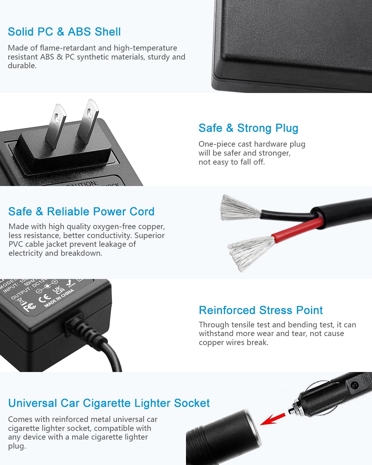 ALITOVE AC to DC Converter 110V to 12V Converter 3A Power Supply 36W Max with Car Cigarette Lighter Socket for Car Vacuum Cleaner Car Dash Cam Car MP3/MP4 Car Fan