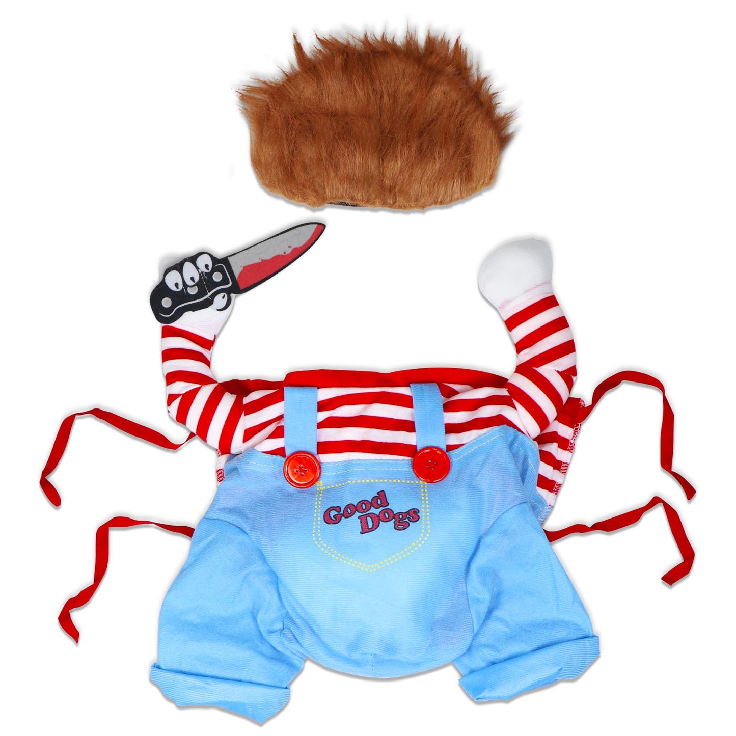 GOYOSWA Dog Halloween Costumes, Pet Deadly Doll Dog Costume Funny Dog Costumes Dog Halloween Costume Clothes for Small Medium Large Extra Large Dogs Pets (Medium)