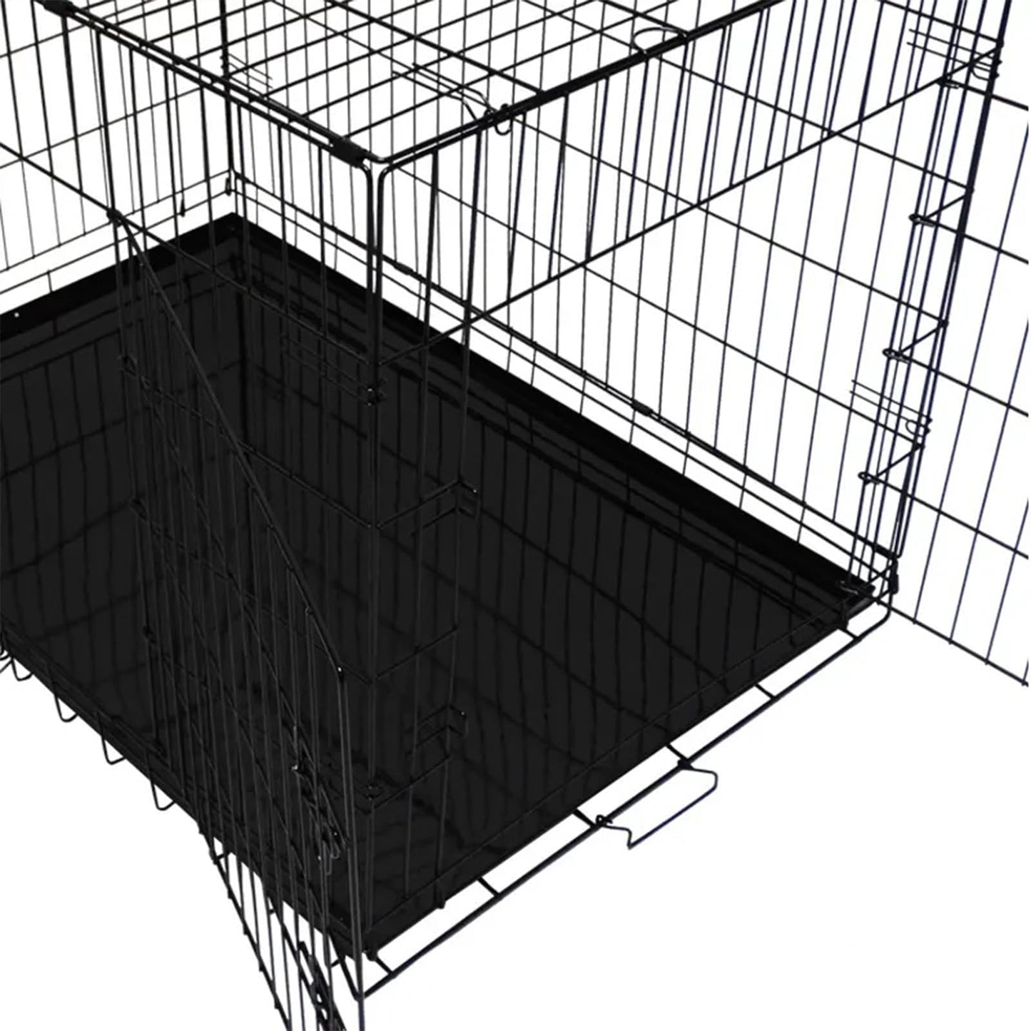 Pet Dog Puppy Cat Metal Foldable Carry Transport Training Cage Crate (121L x 76W x 82H CM)