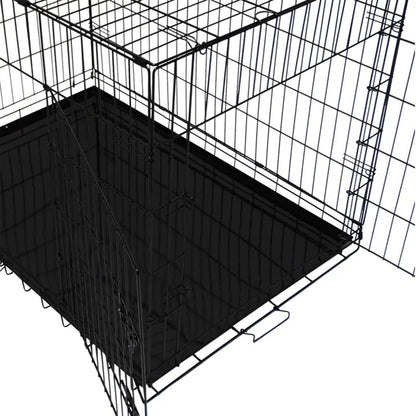 Pet Dog Puppy Cat Metal Foldable Carry Transport Training Cage Crate (121L x 76W x 82H CM)