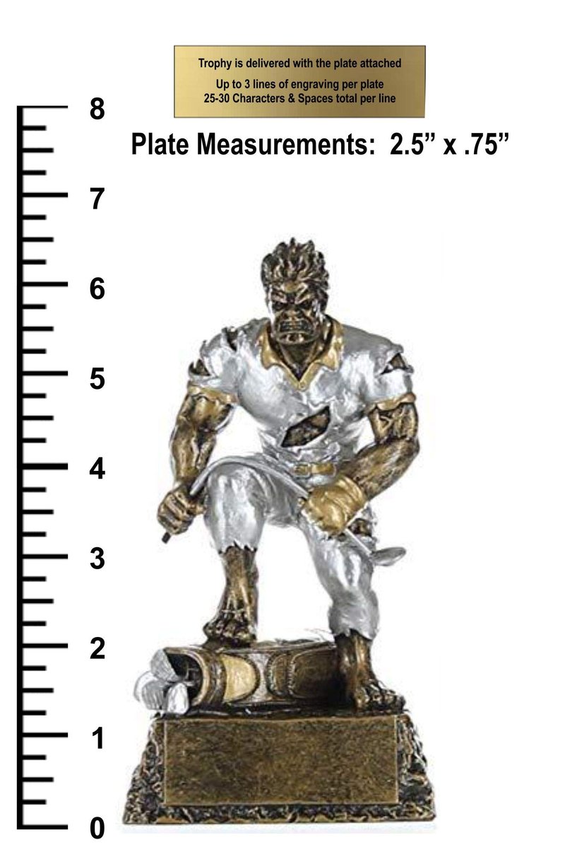 Decade Awards Frustrated Monster Golfer Trophy - Custom Engraved Golfing Beast Award - Golf Trophy - Customize Now (6.5 Inch)