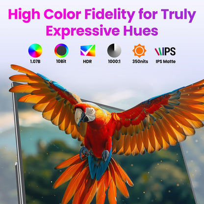 Portable Monitor 15.6" FHD 87% sRGB 60Hz IPS HDR HDMI USB-C Travel Monitor for Laptop MacBook PC Surface PS5 Xbox, External Display with Kickstand & Speakers, VESA Compatible