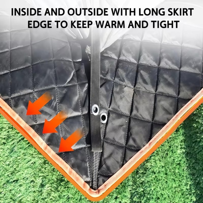 Quick-Opening ice Fishing Tent, 420D Hexagonal Insulated Tent, Accommodates 6-8 People; Portable ICES Grey ice Fishing hut with Stove and Chimney Floor, Ideal for ice Fishing and Winter Camping