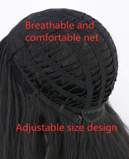 Topcosplay Women's Long Black Straight Wig Cosplay Wig Halloween Costume Wigs (Black)