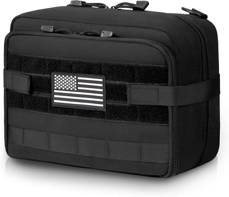 Tactical Molle Pouch - Large Utility Tool Organizer with Expandable Design | Includes Medical Pocket & U.S.A Patch