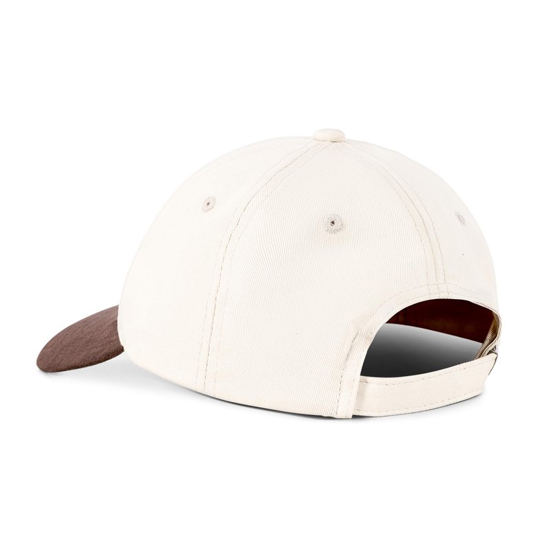Mens Cap, Plain Baseball Cap, 100% Cotton, Adjustable Size, Casual Hat, Two Tone Color Combinations (White & Brown)