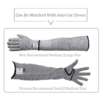 Guyarns Cut Resistant Gloves and Sleeves Set, EN388 Certified and Rated Level 5 (Highest) Cut Resistance, Protective Gloves and Sleeves (M)