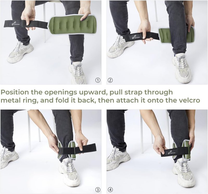 Ankle Weights for Men, Women & Kids - Adjustable 1/2/4/6/10 LBS Set with Reflective Strips | Strength Training & Fitness