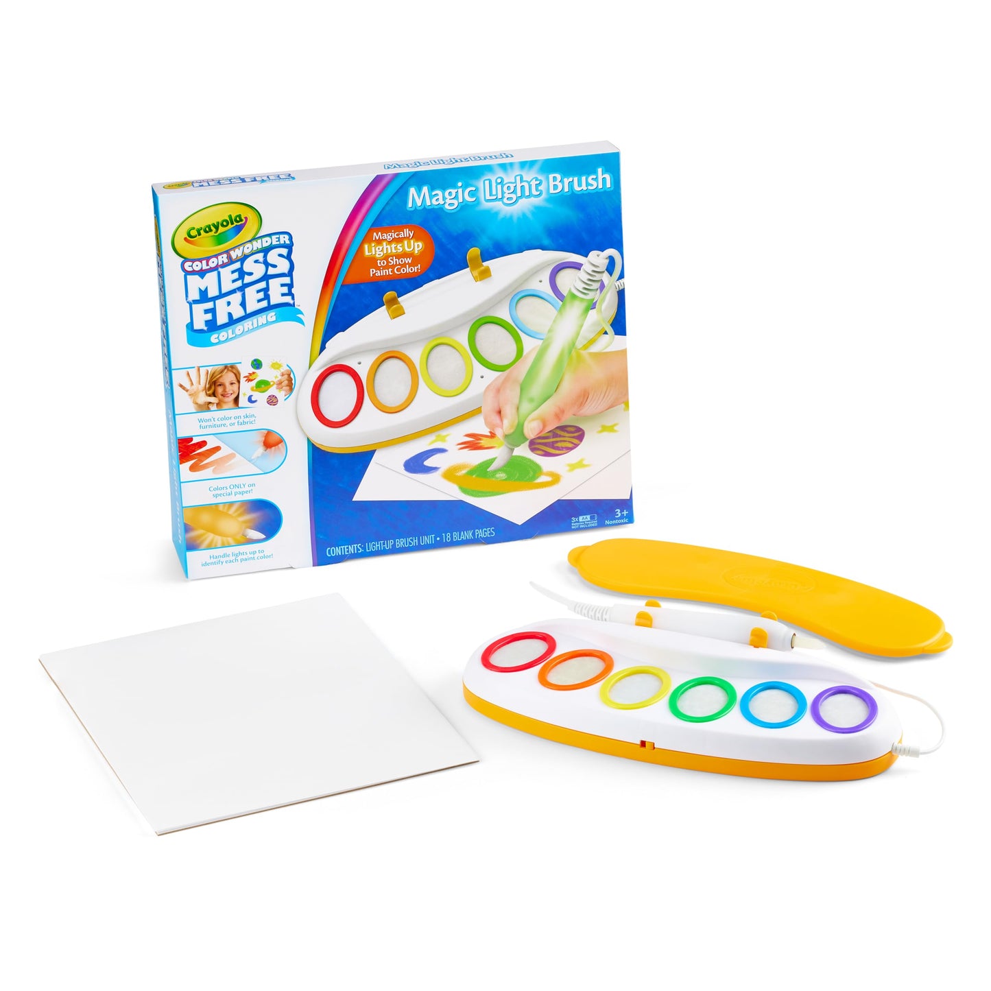 Crayola Color Wonder Magic Light Brush, Mess Free Painting Station for Kids, Toddler Toys & Activities, Holiday & Christmas Gifts for Kids, Ages 3+