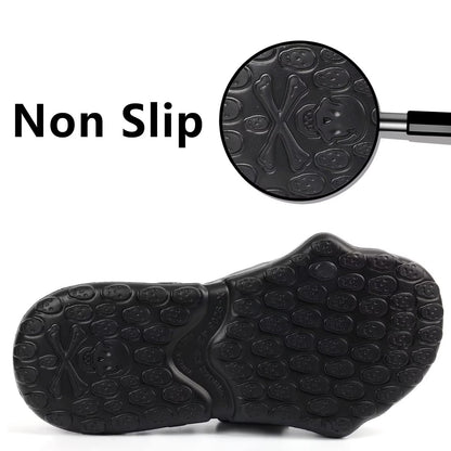 Skull Slides Sandals for Men Women,Non Slip Sport Sandals Cloud Cloudies Slides Slippers,Open Toe Slip on Comfy Beach Halloween Slides Shower House Home Indoor Outdoor Thick Soft Shoes Black Size